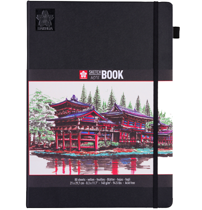 Скетчбук Sakura Sketch / Note черный с гладкой бумагой для рисования А4 / 80 листов / 140 гм купить в художественном магазине ArtCraft.Space с доставкой по РФ И СНГ