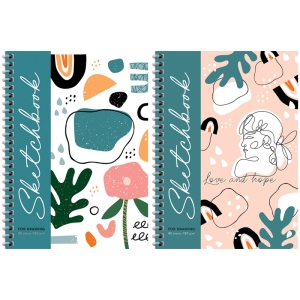 Скетчбук 80л., А5 ArtSpace "Love and hope", на гребне, 120г/м2, офсет