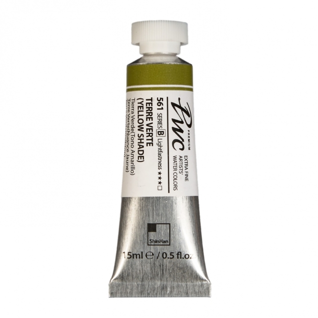 Краска акварельная SH PWC туба 15мл №561(В) Зеленая земля желтый оттенок,