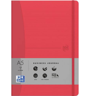 Блокнот OXFORD Office Signature A5 72л линейка  фикс.резинка карман твердая обложка красный 