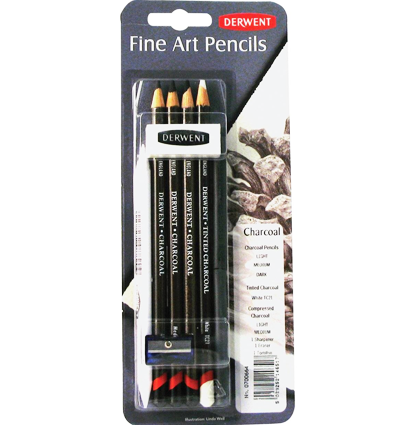 Набор угольных карандашей Derwent Charcoal Pencils 9 предметов купить в художественном магазине ArtCraft.Space