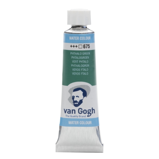 Краска акварельная Van Gogh туба 10мл №675 Зеленый фталоцианин