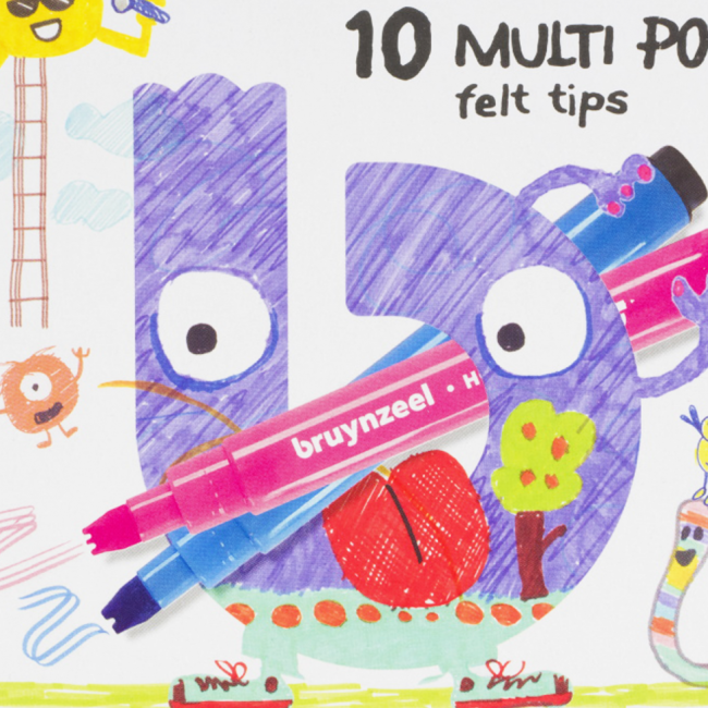 Набор фломастеров Bruynzeel Multipoint 10цв,