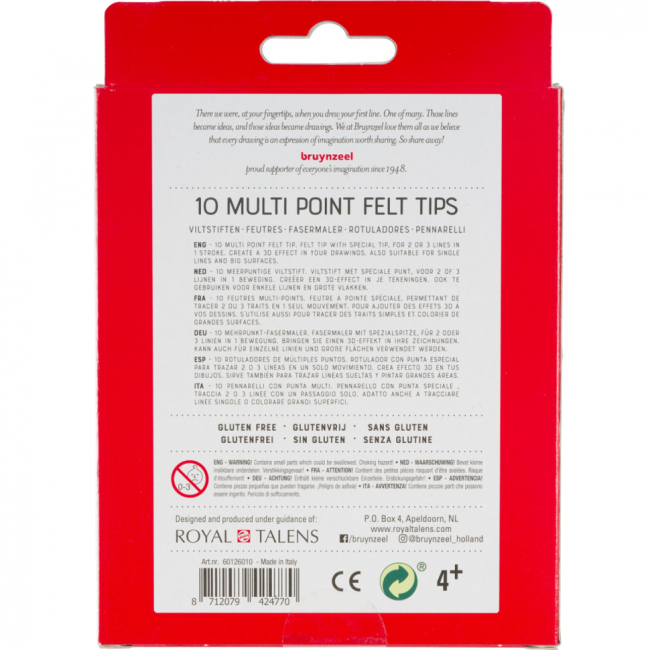 Набор фломастеров Bruynzeel Multipoint 10цв,