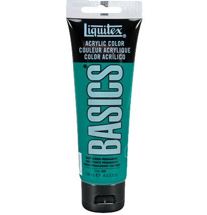 Краска акриловая Liquitex Basics №350 зеленый темный 118 мл купить в художественном магазине ArtCraft.Space с доставкой по всему миру