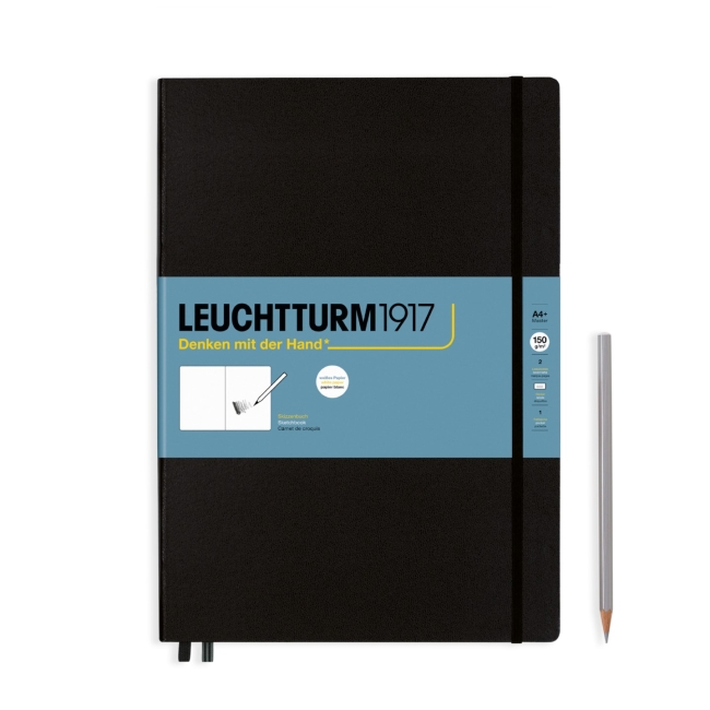 Скетчбук Leuchtturm1917 A4+ (22.5x31.5см.) 150г/м2 - 112 стр., без линовки, твердая обложка, цвет: Черный