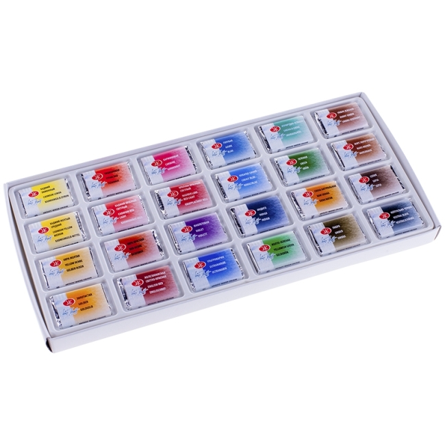 Акварель Белые ночи, художественная, 24 цвета, кюветы, картон Акварель Белые ночи, художественная, 24 цвета, кюветы, картон