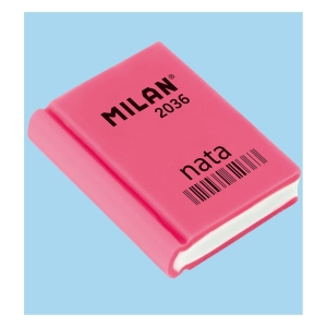 Ластик MILAN 2036 прямоугольный в форме книжки 39*29*9 мм из PVC пластика для стирания графита