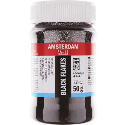 Глиттер Amsterdam Multi-Glitter Flakes 129 черные блестки 50 г купить в магазине ArtCraft.Space с доставкой