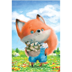 Пазл  24 эл. Maxi ТРИ СОВЫ "Лисенок и ромашки"