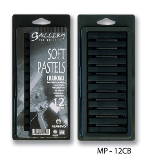 Пастель мягкая квадратная 12 Угольных цветов в блистере