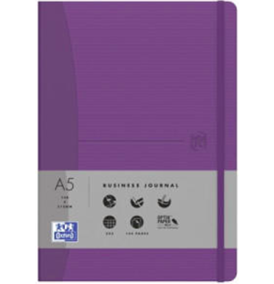 Блокнот OXFORD Office Signature A5 72л линейка фикс.резинка твердая обложка пурпурный 