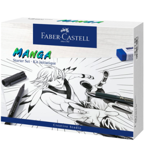 Набор капиллярных ручек Faber-Castell "Pitt Artist Pen Manga Starter Set", 0,1/0,7мм/Brush, мех. кар