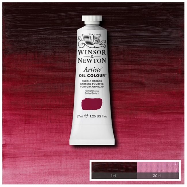 Масляные художественные краски, 37 мл, пурпурная марена