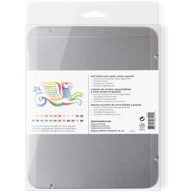 Набор акварельных карандашей 24 цвета, металлическая коробка