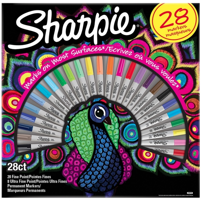 Набор перманентных маркеров Sharpie "Жар-птица", 27цв. (28шт.), пулевидный, 0,35/2мм, подар. уп.