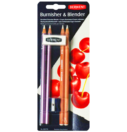 Набор прозрачных карандашей Derwent Burnisher & Blender для полировки и блендинга 4 штуки + точилка, ластик купить в магазине товаров для рисования ArtCraft.Space с доставкой по РФ и СНГ