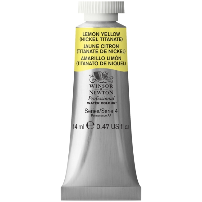 Акварель художественная Winsor&Newton "Professional", 14мл, туба, лимоный желтый (титановый)