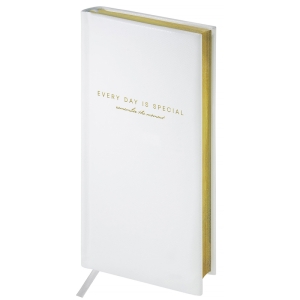 Еженедельник недатированный, карманный, 64л., кожзам, OfficeSpace "Dallas", белый, зол. срез