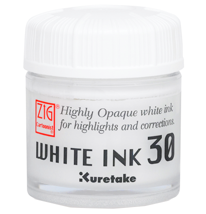 Белая тушь-корректор ZIG Opaque White Ink покрывная в баночке купить в фирменном художественном магазине ArtCraft.Space с доставкой по РФ и СНГ