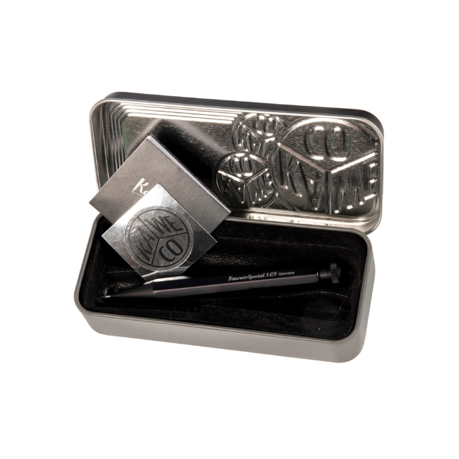 Карандаш механический KAWECO SPECIAL S AL Mini 0.9мм с ластиком чёрный корпус (алюминий) в подарочном футляре
