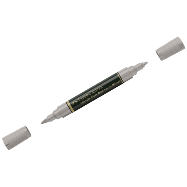 Маркер акварельный пигментированный Faber-Castell "Albrecht Durer", цвет 272 теплый серый III, двухстор., кистев./пулевид.