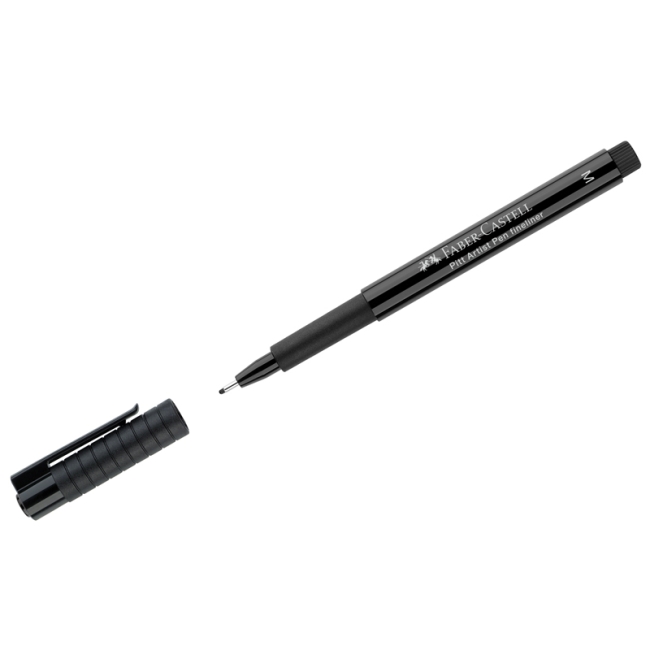 Ручка капиллярная Faber-Castell "Pitt Artist Pen Fineliner M" цвет 199 черный, М=0,7мм, игольчатый пишущий узел
