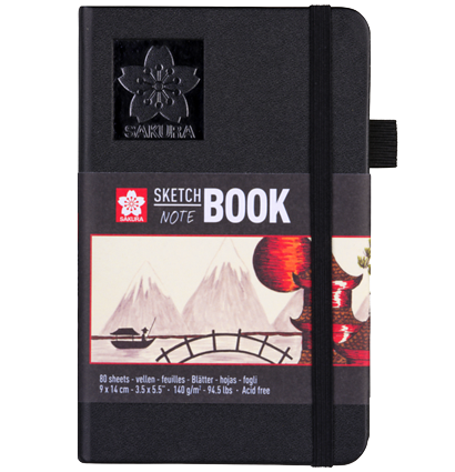 Скетчбук Sakura Sketch / Note черный с гладкой бумагой для рисования А6 / 80 листов / 140 гм купить в художественном магазине ArtCraft.Space с доставкой по РФ и СНГ