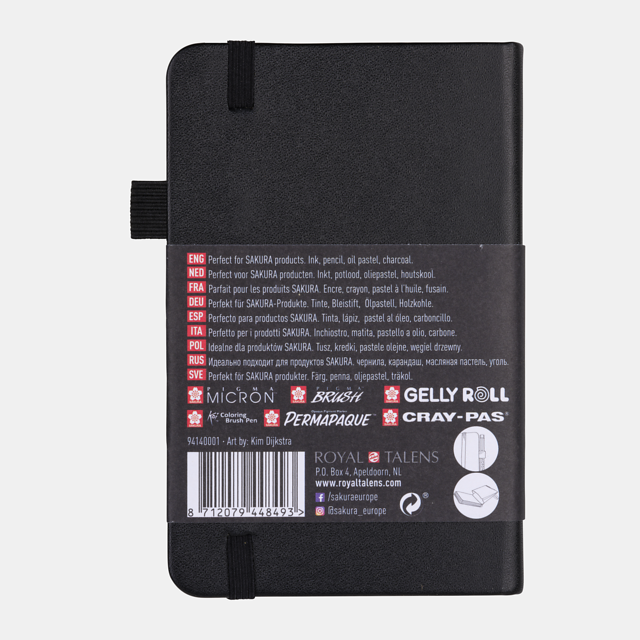 Скетчбук Sakura Sketch / Note черный с гладкой бумагой для рисования А6 / 80 листов / 140 гм купить в художественном магазине ArtCraft.Space с доставкой по РФ и СНГ