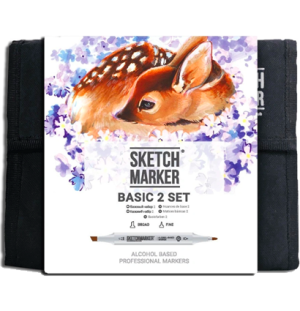 Набор маркеров SKETCHMARKER Basic 2 36шт базовые оттенки + сумка органайзер, Набор маркеров SKETCHMARKER Basic 2 36шт базовые оттенки + сумка органайзер,