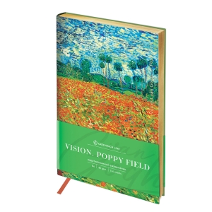 Ежедневник недатированный, В6, 136л, кожзам, Greenwich Line "Vision. Van Gogh. Poppy field", тон. блок, зол. срез