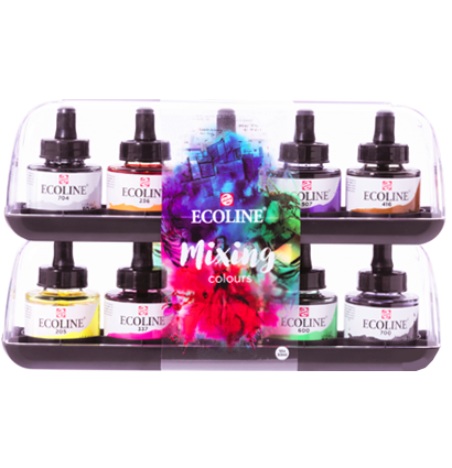 Базовый набор жидкой акварели Ecoline Royal Talens в флаконах 30 мл / 10 цветов купить в магазине акварели и товаров для художников ArtCraft.Space
