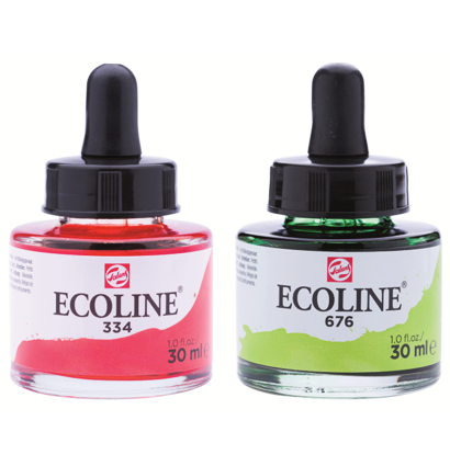 Базовый набор жидкой акварели Ecoline Royal Talens в флаконах 30 мл / 10 цветов купить в магазине акварели и товаров для художников ArtCraft.Space