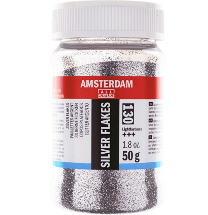 Глиттер Amsterdam Multi-Glitter Flakes 130 серебрянные блестки 50 г купить в магазине ArtCraft.Space с доставкой