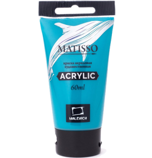 Акриловая краска Малевичъ Matisso, бирюзовая, 60 мл