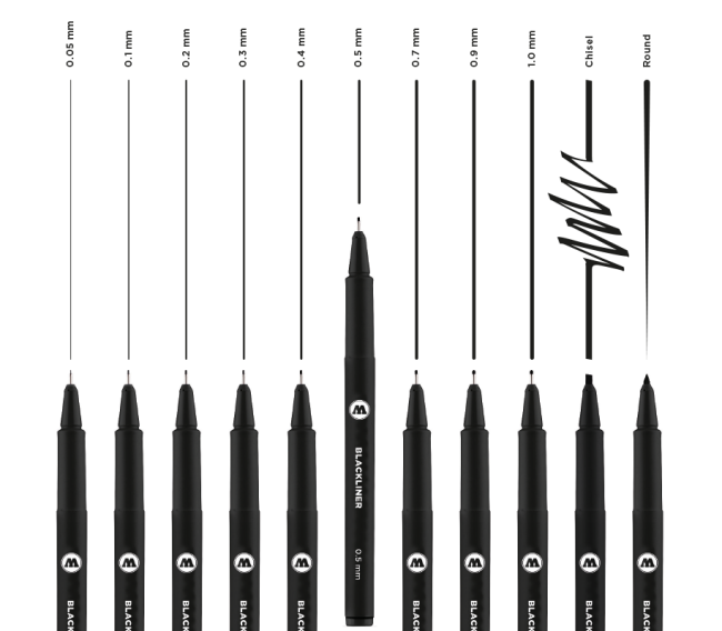 Molotow Набор BLACKLINER 200485 comlete set 11шт.