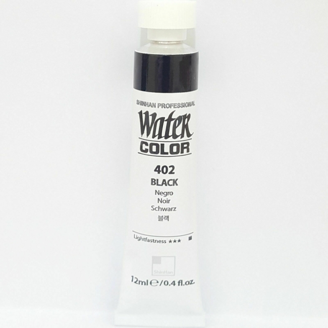 Краска акварельная SH WATER COLOR PRO туба 7,5мл №402 черный 7,5 мл  3шт/упак,