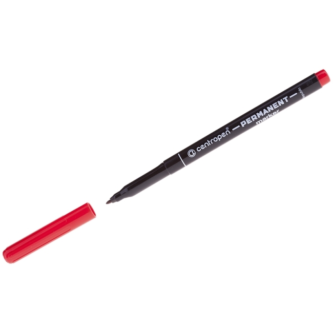 Маркер перманентный Centropen "2536" красный, пулевидный, 1мм, светостойкий Маркер перманентный Centropen "2536" красный, пулевидный, 1мм, светостойкий