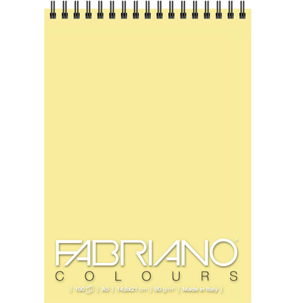 Блокнот с желтой бумагой Fabriano Colours на пружине для зарисовок А4 / 100 листов / 80 гм купить в художественном магазине ArtCraft.Space с доставкой по РФ и СНГ