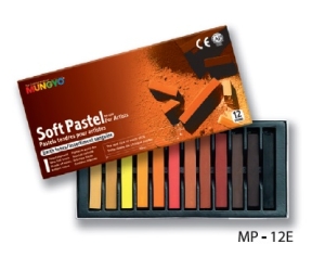 Пастель мягкая квадратная 12 Земляных цветов в картонной коробке