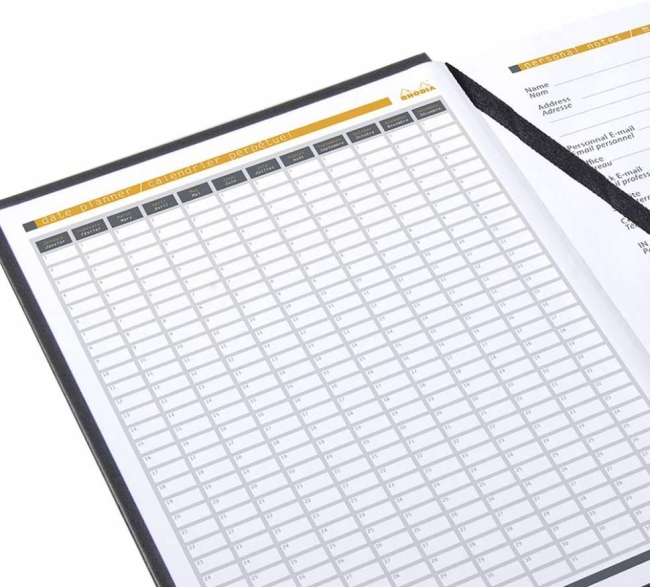 Блокнот Rhodiactive Exabook, 225х297 мм, черный, твердая обложка, клетка, 80л, белый, микроперф., 90,