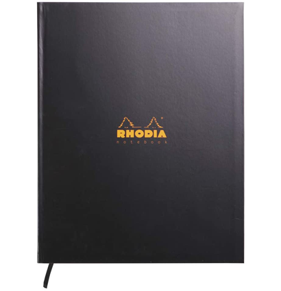 Блокнот Rhodiactive Exabook в клетку твердая обложка черный А4 / 80 листов / 90 гм купить  в художественном магазине ArtCraft.Space