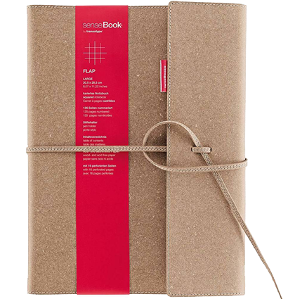 Блокнот SenseBook Flap с кожаной обложкой клетка 20.5 x 28.5 см / 80 гм купить в магазине ArtCraft.Space с доставкой по всему миру