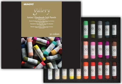 Пастель сухая мягкая круглая ручной работы 30 цветов в картонной коробке