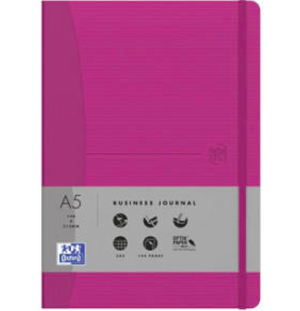 Блокнот OXFORD Office Signature A5 72л линейка фикс.резинка твердая обложка розовый 