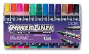 Маркеры перманентные 12 цветов в пластиковой упаковке