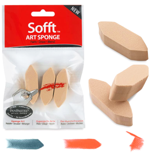 Набор долотовидных (перьевых) спонжей  Art Sponge PanPastel, 3 шт. в полиэт. упаковке