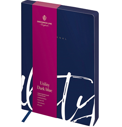 Ежедневник недатир. A5, 136л., кожзам, Greenwich Line "Utility. Dark blue", тон. блок, цв. срез