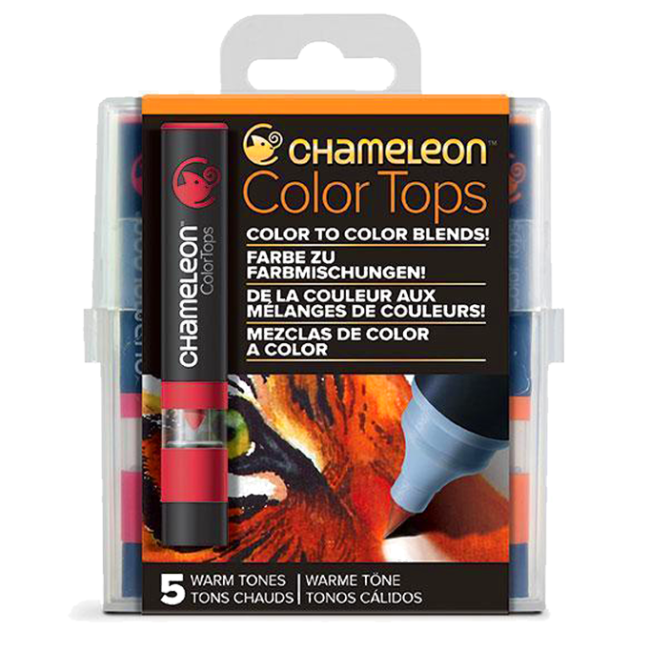Набор цветовых блендеров "Chameleon" Warm Tones, теплые оттенки  5 шт.