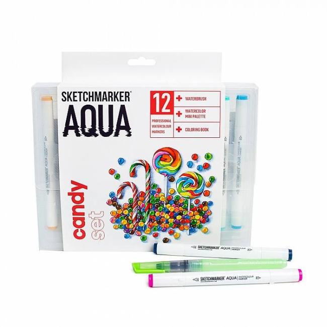 Набор акварельных маркеров SKETCHMARKER Aqua Candy Set 12цв Набор акварельных маркеров SKETCHMARKER Aqua Candy Set 12цв